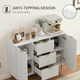 image 8 of HOMCOM Sideboard Buffet Cabinet w/ 3 Drawers and Adjustable Shelves, White 