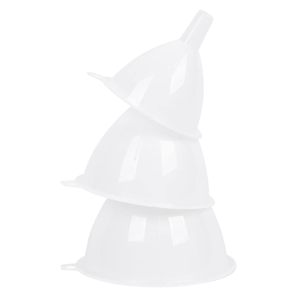 image 1 of Ashley 3pc Polypropylene Funnel Set - White