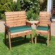 image 1 of Three Seat Companion Set Angled with Cushions - W230 x D90 x H98 - Fully Assembled - Green