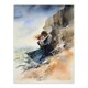 image 3 of Couple Embrace Dramatic Coastal Cliff Home Decor Black Framed Wall Art Print A4