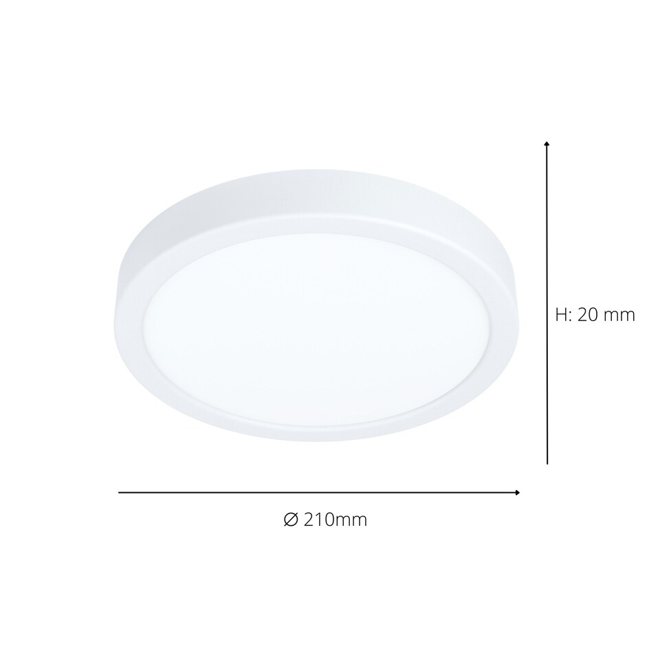 image 1 of EGLO Fueva 6 Ultra-Slim Surface-Mounted White Round LED Light WBS White