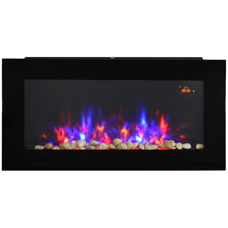 image 1 of HOMCOM 1000W/2000W LED Electric Fireplace Automatic Function Remote Timer Safe