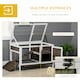 image 3 of PawHut Rabbit Hutch, Elevated Guinea Pig Cage w/ Openable Roof & Tray, Brown