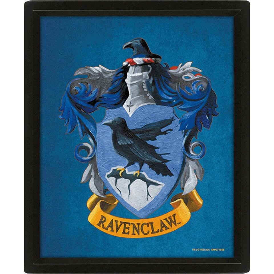 image 1 of Harry Potter Ravenclaw 3D Framed Picture - Blue/Bronze/Gold - 25cm x 20cm