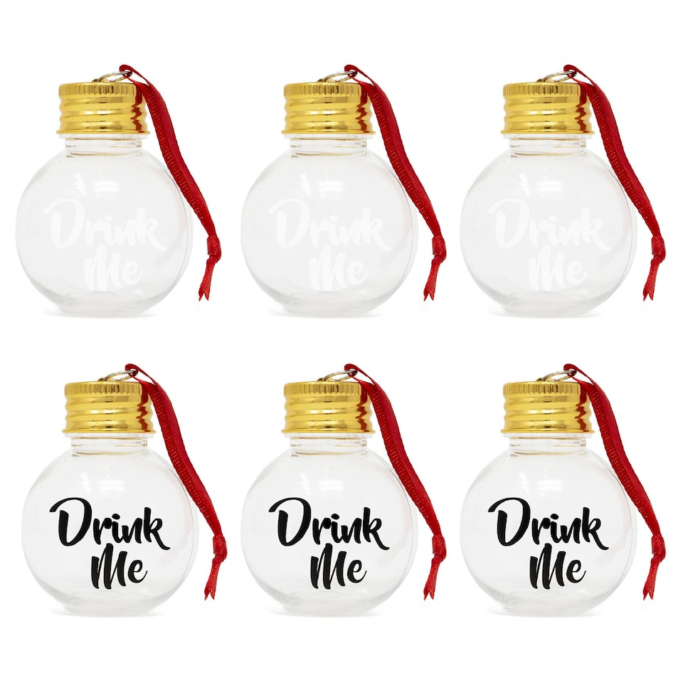 image 1 of Gift Republic Set of 6 Festive Boozeballs Christmas Ornament