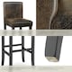 image 5 of Bar Stool - padded backrest, synthetic leather, with footrests - Set of 2 Brown | Antique Brown
