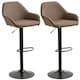 image 1 of HOMCOM Adjustable Bar Stools Set of 2, Swivel Barstool W/ Footrest Dark Brown