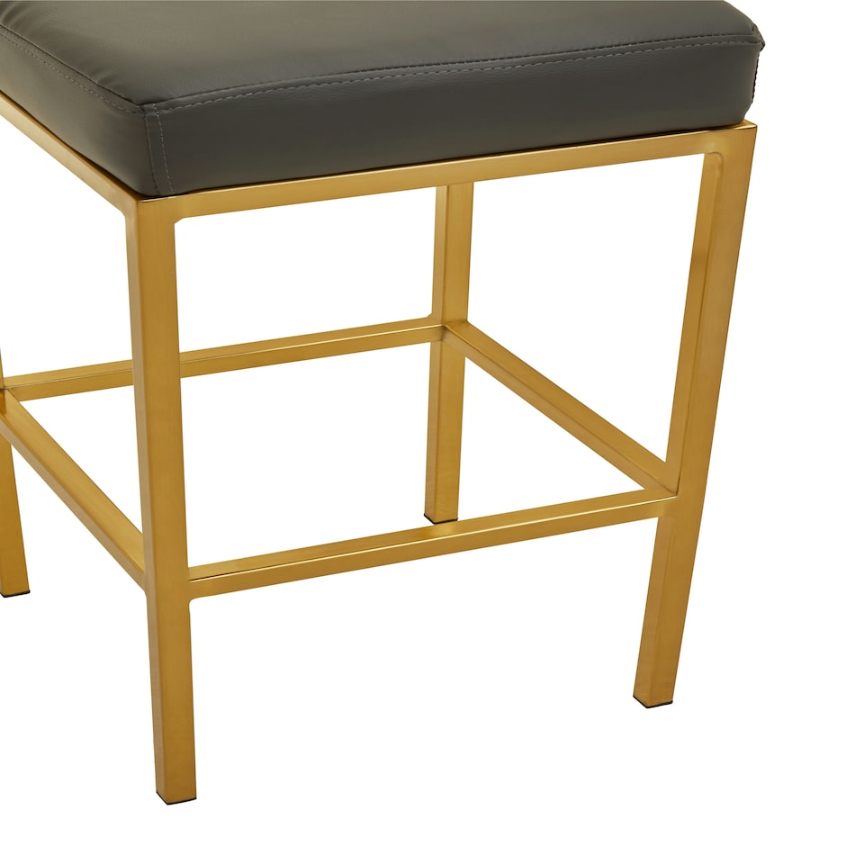 image 1 of Interiors by Premier Baina Dark Grey Pu And Gold Finish Bar Stool