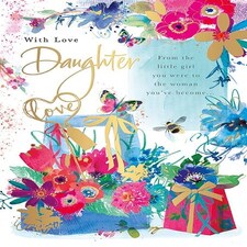 Words 'n' Wishes Artistic Female 'Happy Birthday' Greeting Card, Daughter, Daughter Birthday Card