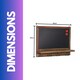 image 7 of Wooden Chalkboard With Wall Hooks Brown Brown | One Size