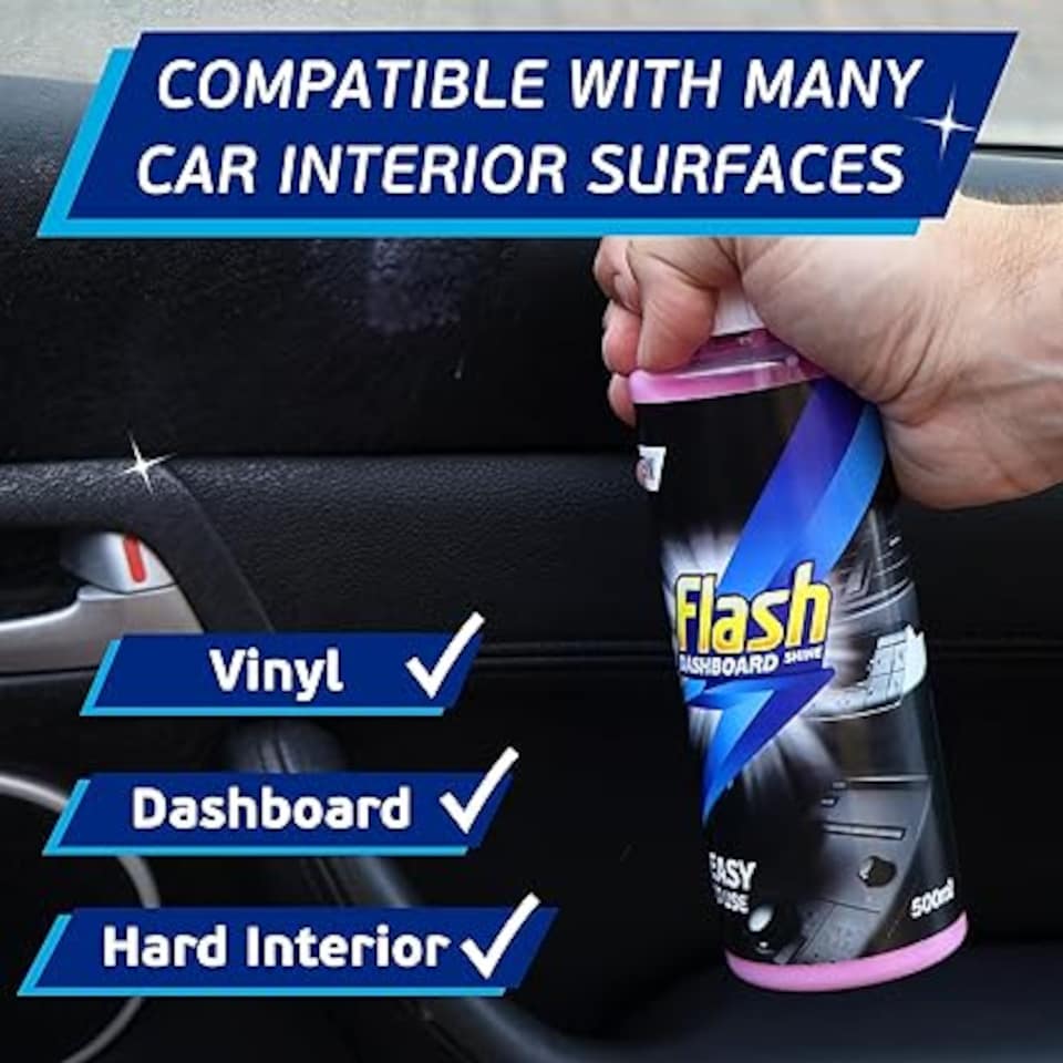 image 1 of Flash Car Care Dashboard Shine 2 x 500ml