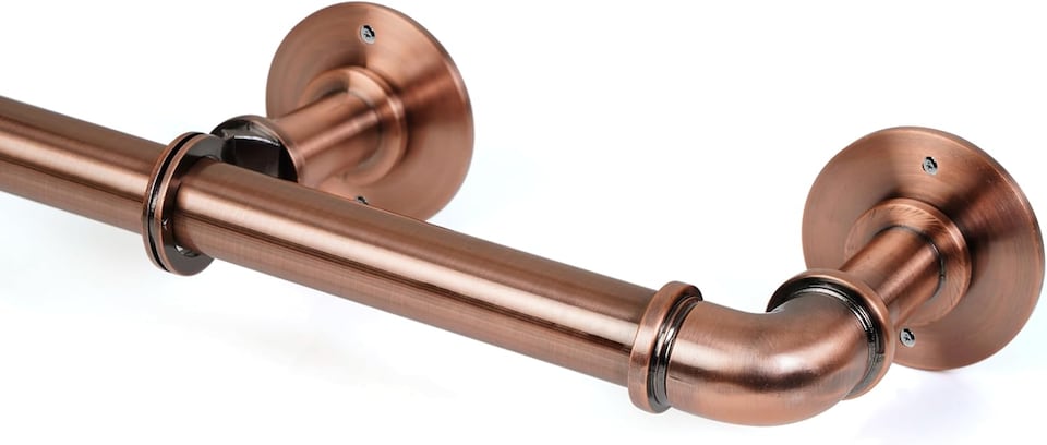 image 1 of Lister Cartwright 25mm Antique Copper Industrial Pipe Extendable Curtain Pole Heavy Duty Metal Curtain Rod(70-120 cm)