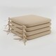 image 1 of Foam Seat Pad with Ties Pack of 4 Comfortable Chair Cushion for Dining, Kitchen Garden Seating | Brown | Beige