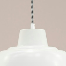 ValueLights Morris White Metal Drop Hanging Pendant Ceiling Light with LED Bulb