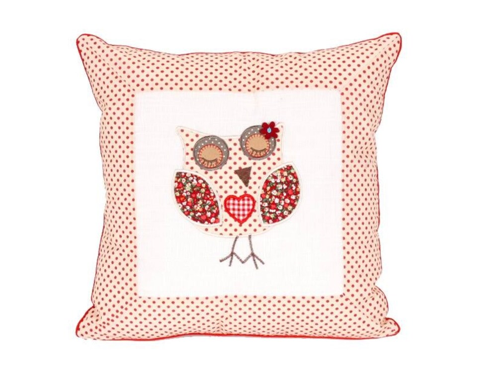 Cute Owl Closed Eye Cushion - 43cm x 43cm | Multi | Owl