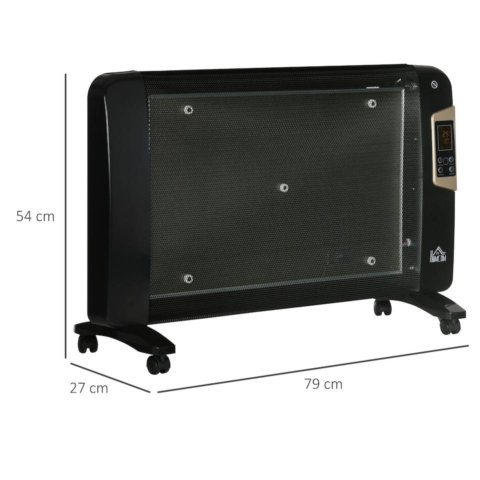 image 1 of HOMCOM Mica Electric Space Heater, Portable Heater, 2 Heat Settings, Black