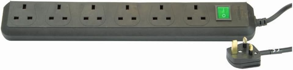 BRENNENSTUHL - Eco-Line 6 Gang Switched Extension Lead, 1.5m Black