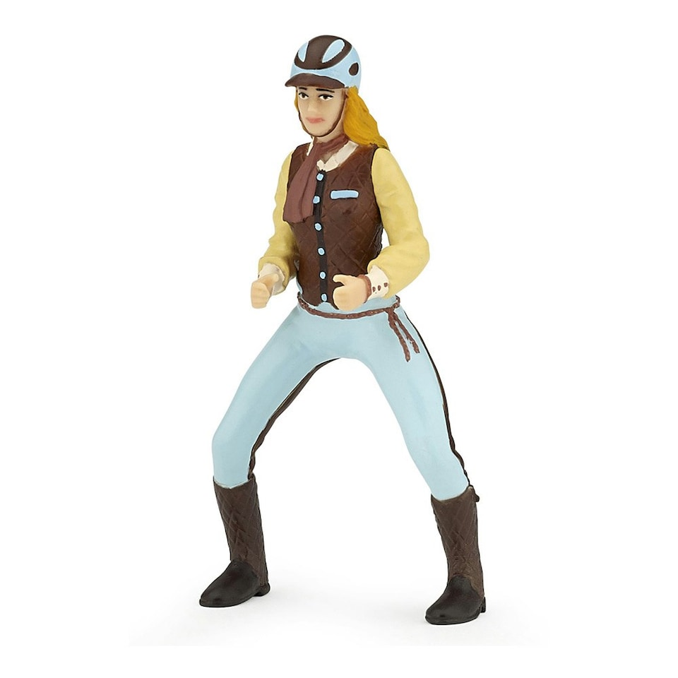 image 1 of PAPO Horses and Ponies Blue Trendy Rider Toy Figure
