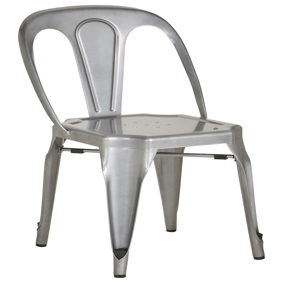 image 1 of Interiors by Premier Grey Chair with Metal Frame, Comfy Grey Outdoor Metal Chair, Effortless Cleaning Metal Chair
