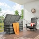 image 2 of Outsunny 627 L Rattan Garden Storage Box with Gas Lift Lid and Wheels Grey | Dark Grey | 153 x 69 x 85 cm
