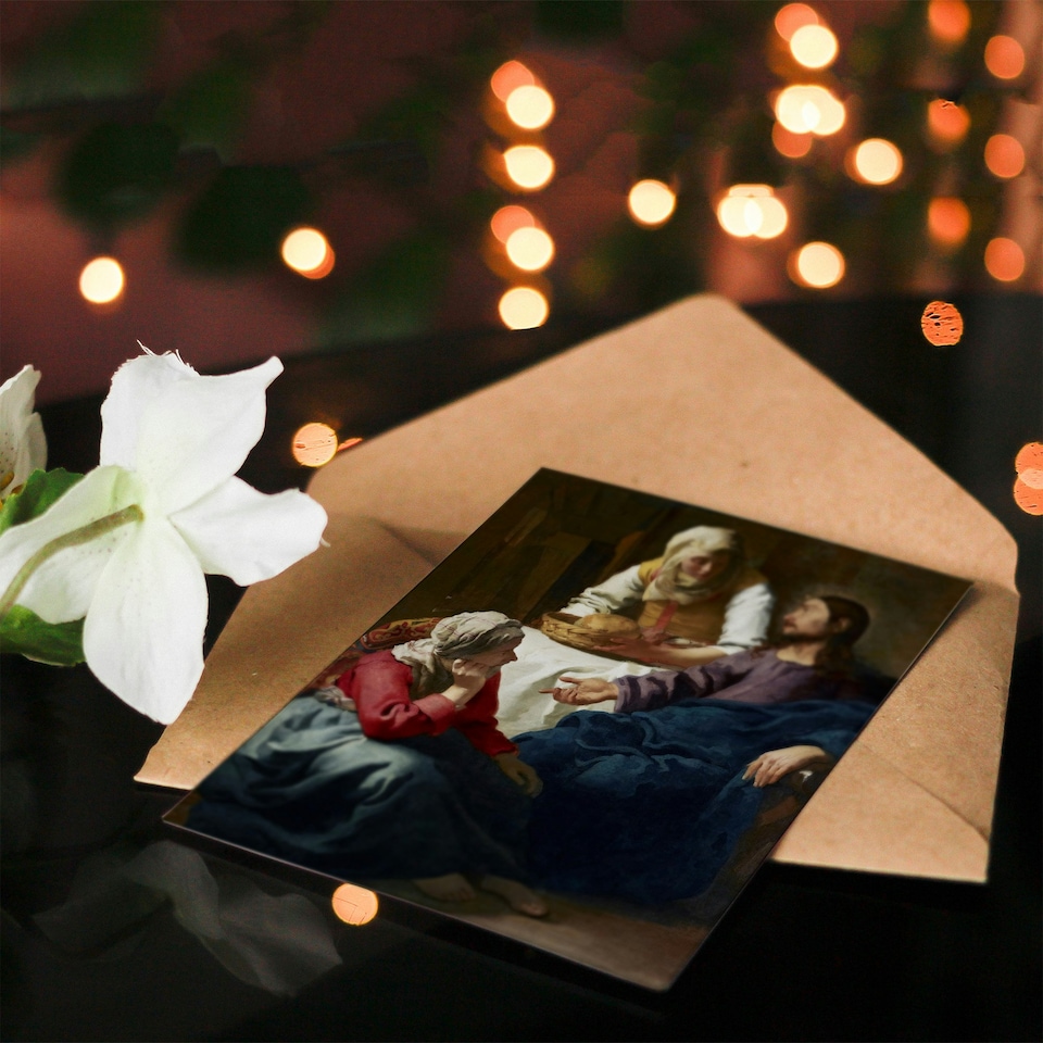 image 1 of Johannes Vermeer Art Card Christ in the House of Martha and Mary