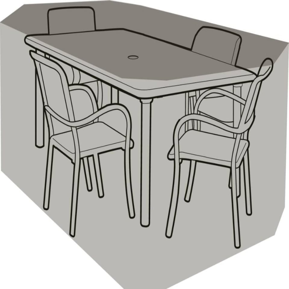 image 1 of Rectangular 4 Seater Furniture Set Protective Cover Black