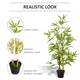 image 4 of Outsunny Set of 2 120cm4FT Artificial Bamboo Trees Decorative Plant w Heavy Pot Indoor Style Home Office Greenery Decoration
