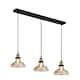 image 6 of Melina Antique Brass & Amber Ceiling Bar