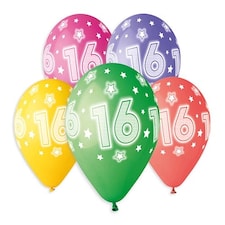 Assorted Colour Cosmic Stars Age 16 Latex Balloons 33cm / 13 in - Pack of 6