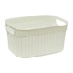 image 1 of JVL Knit Design Loop 9L Plastic Storage Basket, White | White