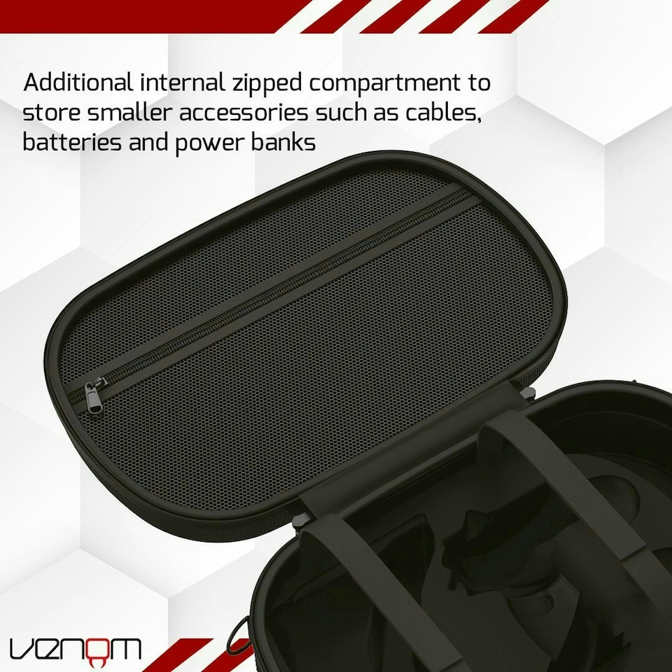 image 1 of Venom VR Headset Storage and Carry Case for Meta Quest 2 and Meta Quest 3 Black