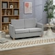 image 2 of HOMCOM Double Seat Sofa Linen Upholstery Loveseat Couch w/ Armrests, Light Grey