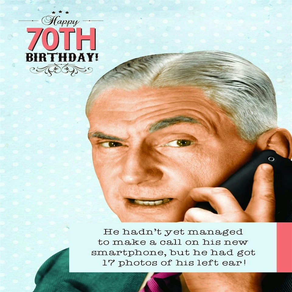 Male 70th Birthday Card