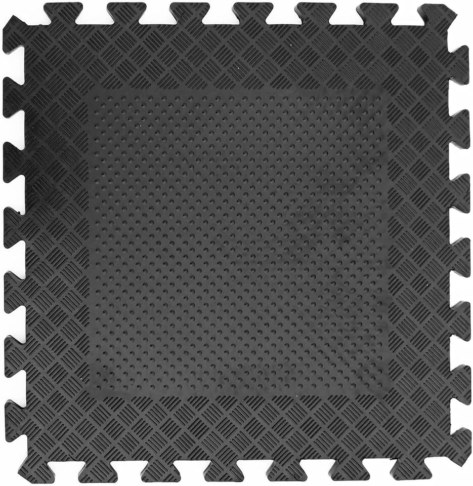 image 1 of Actiasmat – Heavy Duty Interlocking Rubber Gym Mats | 50cm x 50cm x 12mm | Set of 4 Non-Slip Tiles for Home Gym, Garage & Commercial Use