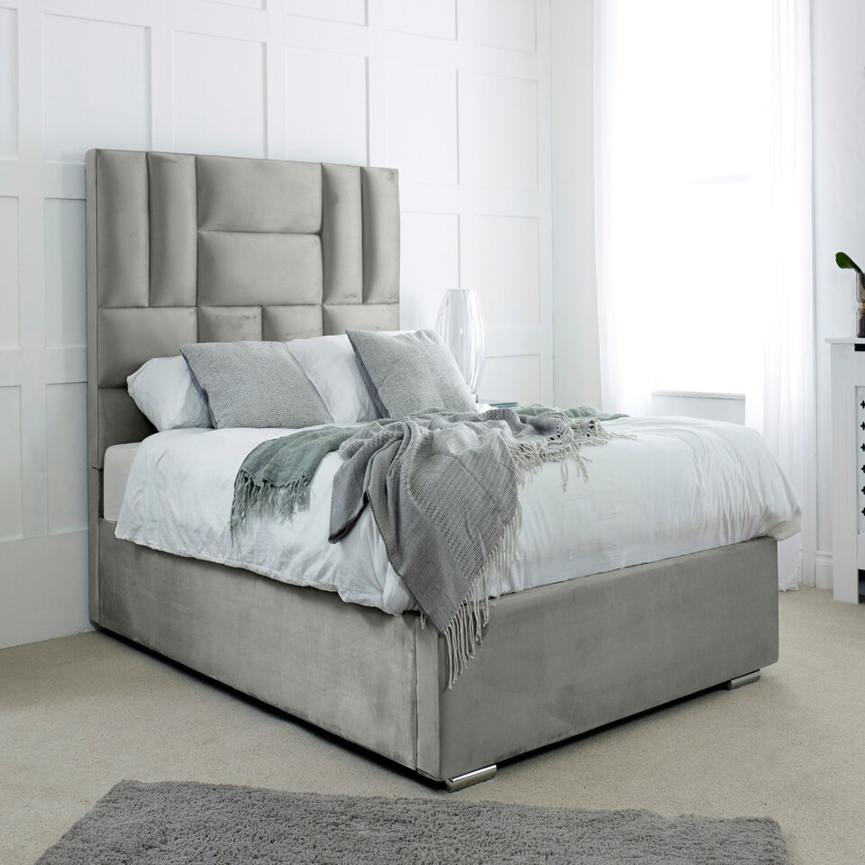image 1 of Ofsted Plush Superking Bed Frame - Silver