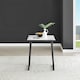 image 2 of Furniturebox Carson White Marble Effect Square Dining Table & 2 Navy Pesaro Black Leg Chairs