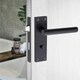 image 4 of Golden Grace Victorian T-Bar Straight Door Handles Bathroom WC Toilet Complete in Matt Black with (GG) Bathroom Mortise Lock & 1 Pair of 3" Ball Bearing Hinges Black