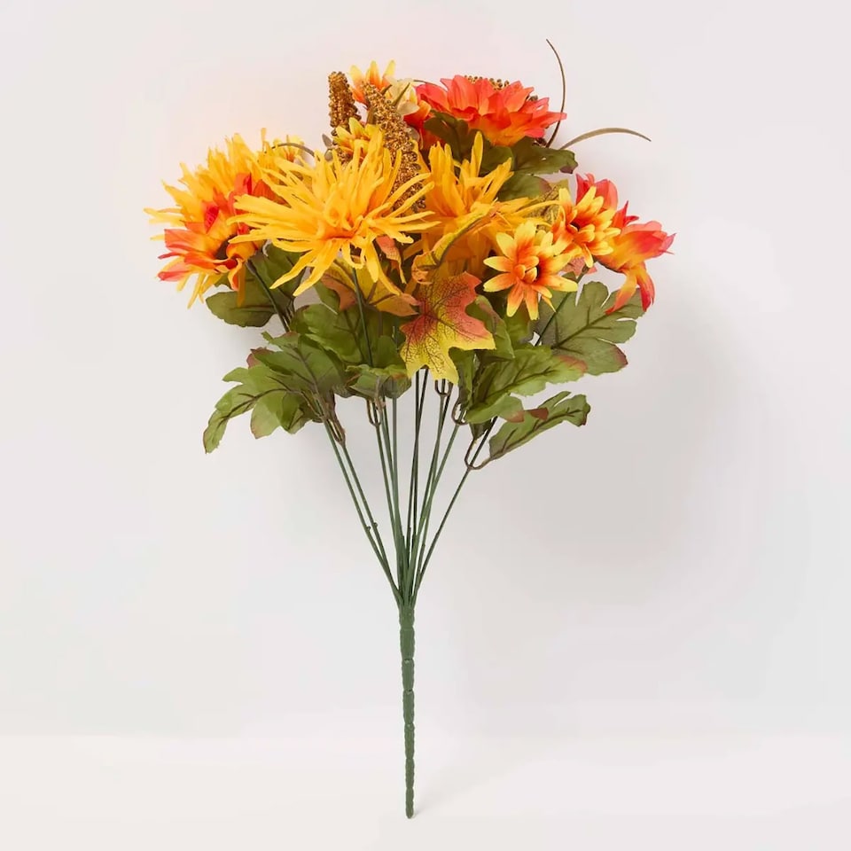 image 1 of Homescapes Artificial Foxtail Autumn Flower Bouquet, Set of 2
