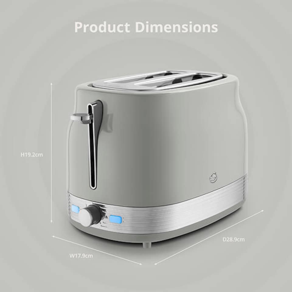 image 1 of Swan Retro Revive Grey 2 Slice Toaster