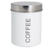 image 1 of Harbour Housewares Round Metal Kitchen Coffee Canister - White