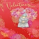 image 1 of Bear With Big Bouquet Open Valentine's Day Card