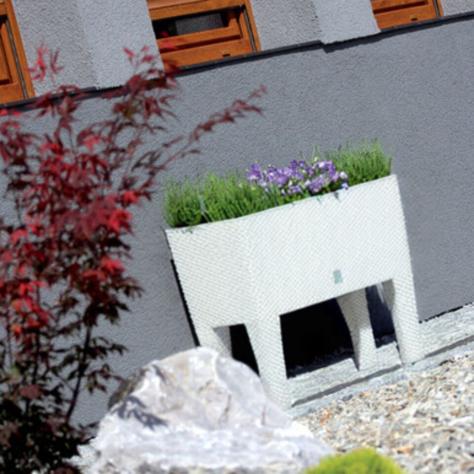 image 1 of Rattan Large Planter Seed | White | 1