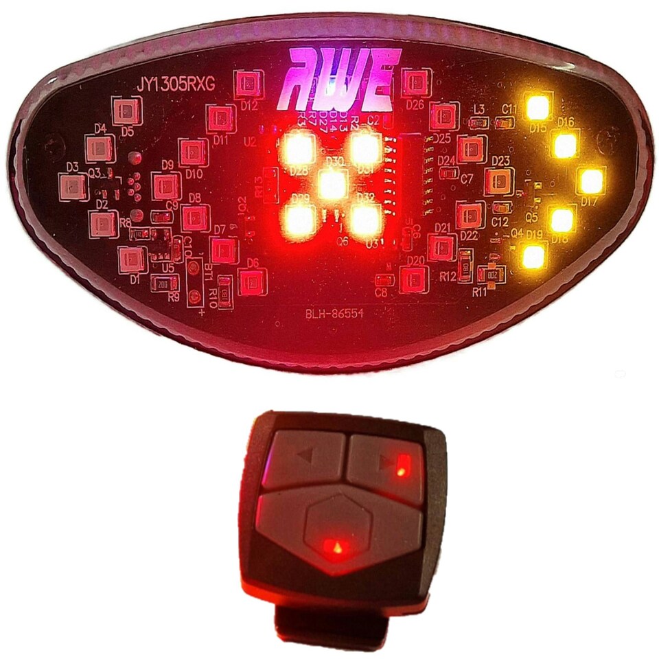 image 1 of AWE USB Rechargeable WIRELESS INDICATOR Remote Control 29 LED's Bike Rear Light