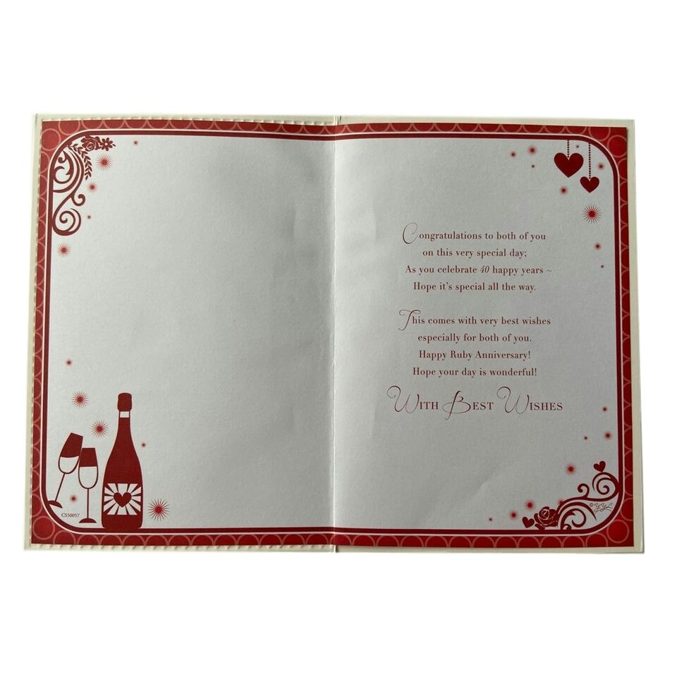 image 1 of Ruby Anniversary Celebrity Styled Congratulations Card