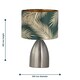 image 6 of First Choice Lighting Set of 2 Valentina Brushed Chrome Touch Lamps with Green Embossed Shades Silver | Green