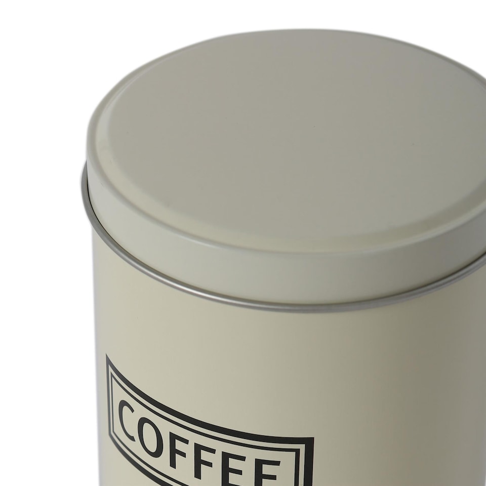 image 1 of Harbour Housewares 3pc Round Metal Tea Coffee Sugar Canister Set - Cream