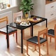 image 2 of HOMCOM Modern Rectangular 4 Seater Dining Table with Tempered Glass Top