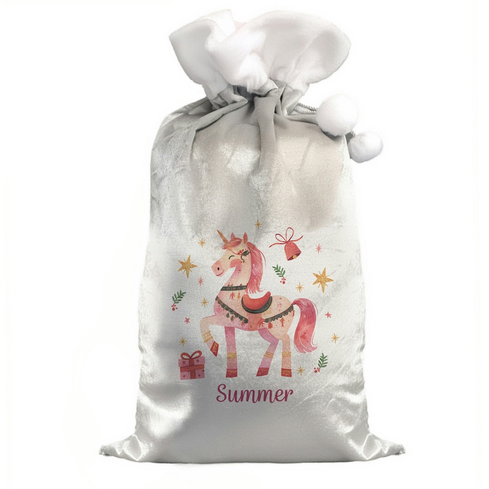 image 1 of Personalised Unicorn Christmas Sack