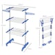image 3 of HOMCOM 3-Tier Large Clothes Airer Stainless Steel Clothes Drying Rack Blue