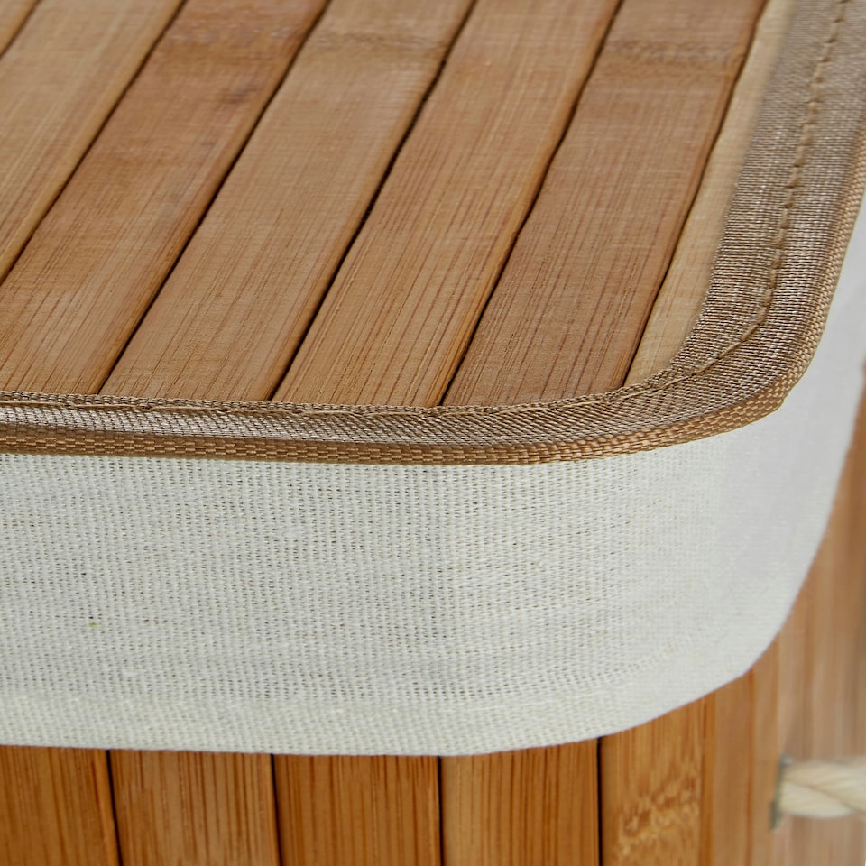 image 1 of Kankyo Natural Square Laundry Hamper Brown